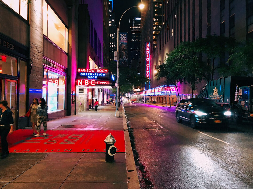 red carpet event at night