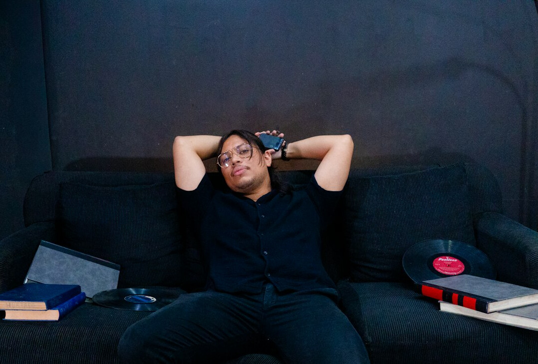 actor relaxing after interview